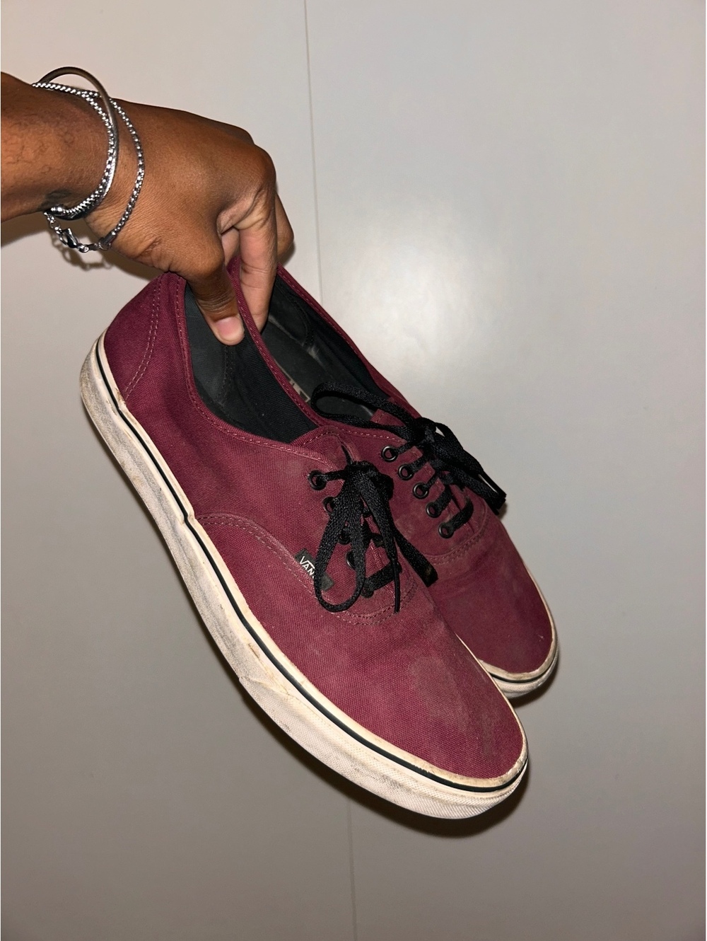 Vans Men's Sneakers Burgundy Canvas Skate Shoes